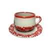 Set Taza Y Plato Fondo Tradicional Con Rojo Mik Cenefa Y Sagrado Corazon - Imagen 2