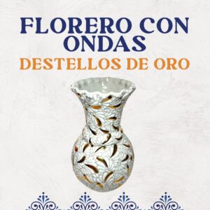 Florero Con Olan Destellos De Oro