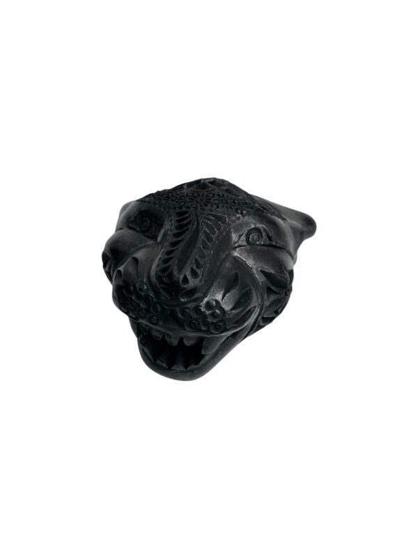 Cabeza Jaguar Chica Barro Negro 01