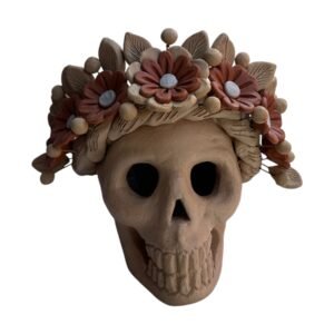 Craneo Grande Corona De Flores Pastillaje Oaxaca