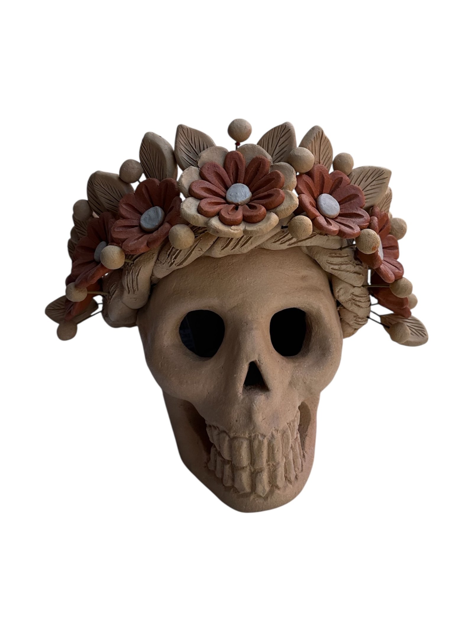 Craneo Grande Corona De Flores Pastillaje Oaxaca