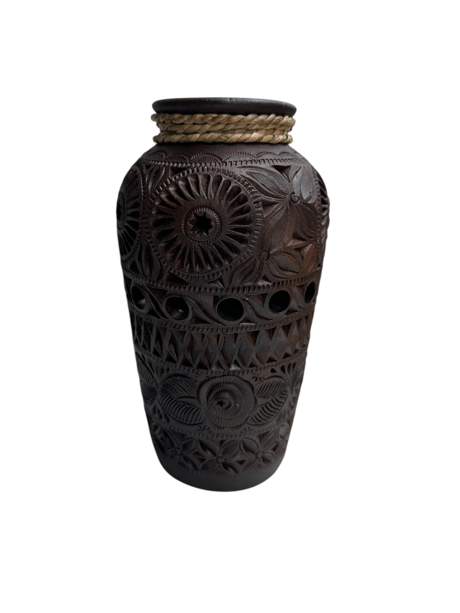 Florero 20cm Barro Negro (Cafe)