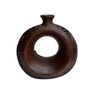 Florero Bola Barro Negro (Cafe)