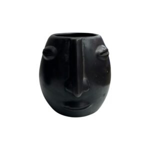 Maceta Rostro Chica Barro Negro