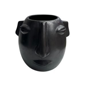 Maceta Rostro Mediana Barro Negro
