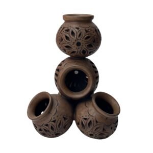 Piramide 5 Cantaros Barro Negro (Cafe)