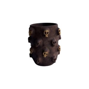 Florero 10 cm Craneo Barro Ruistico