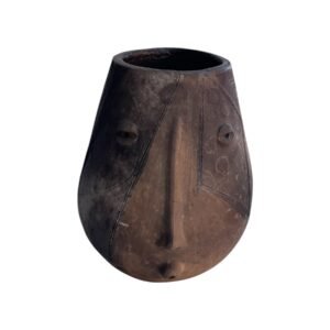 Florero 17cm Barro Rustico Pintado