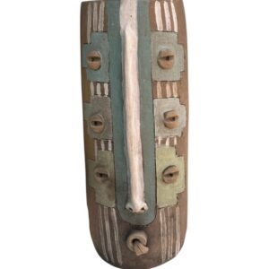 Florero 30cm Barro Rustico Pintado