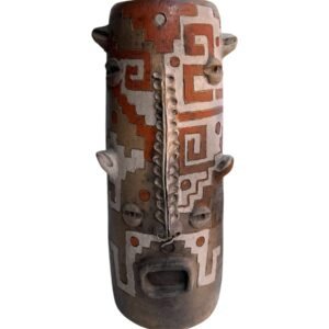 Florero 35cm Barro Rustico Pintado