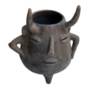 Florero Barril Enano Barro Rustico