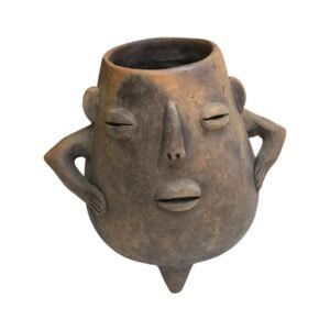 Florero Barril Enano Barro Rustico