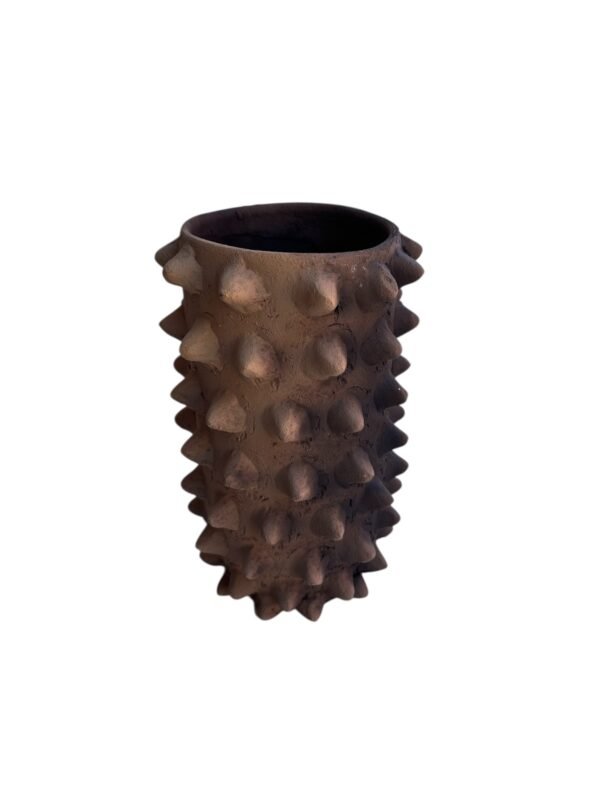 Florero Cilindro Pochote Barro Negro