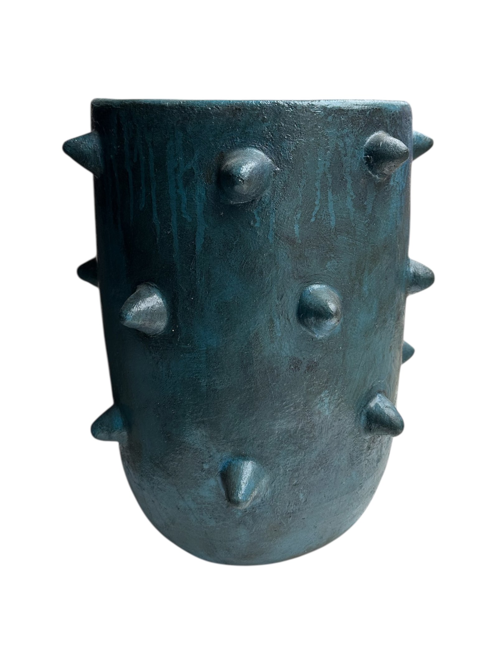 Maceta Azul Pochote Barro Rustico