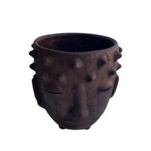 Maceta Pochote Rostro Barro Negro (Cafe)