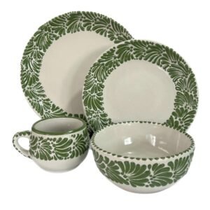 Vajilla Fondo Tradicional Con Verde Mik Cenefa