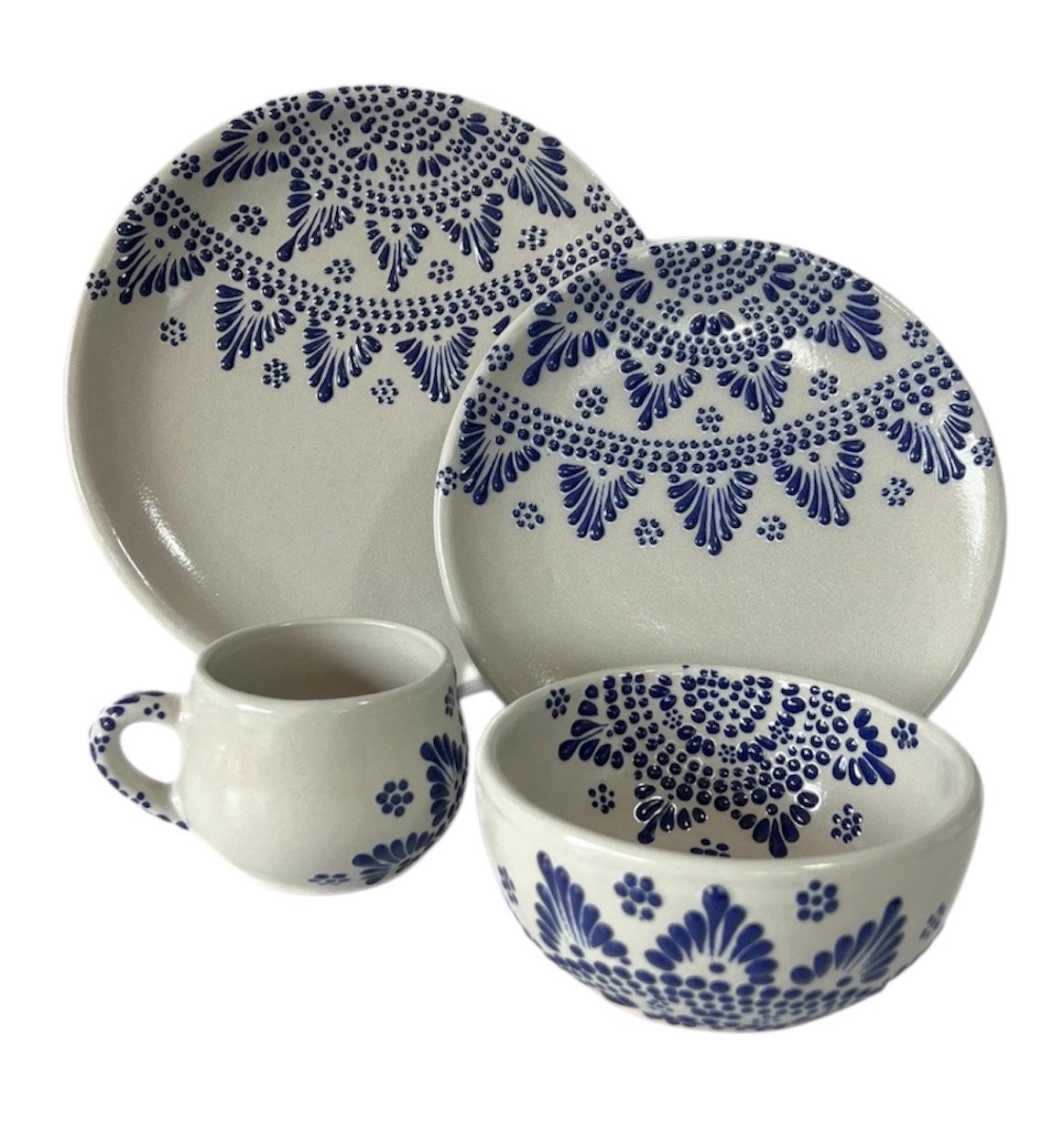 Vajillas Vajilla Fondo Tradicional Con Mandala Cobalto