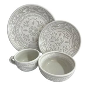 Vajilla Fondo Tradicional Con Blanco Estilo Cenefa