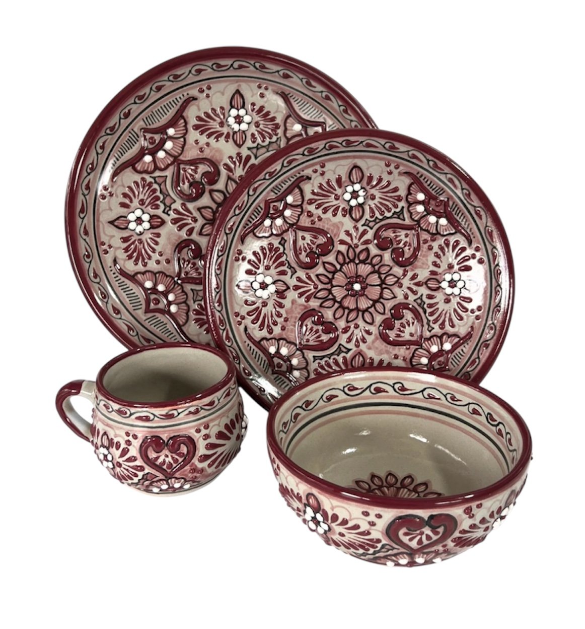 Vajilla Fondo Tradicional Con Guinda Estilo Cenefa