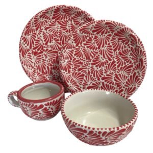 Vajilla Fondo Tradicional Rojo Mik