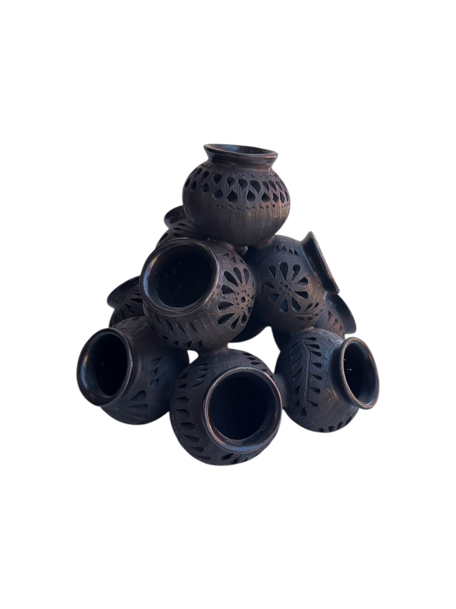 Piramide 10 Cantaros Barro Negro