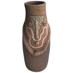 Porta Incienso Barro Rustico Pintado