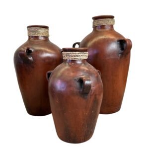 Set 3 Jarrones Barro Negro