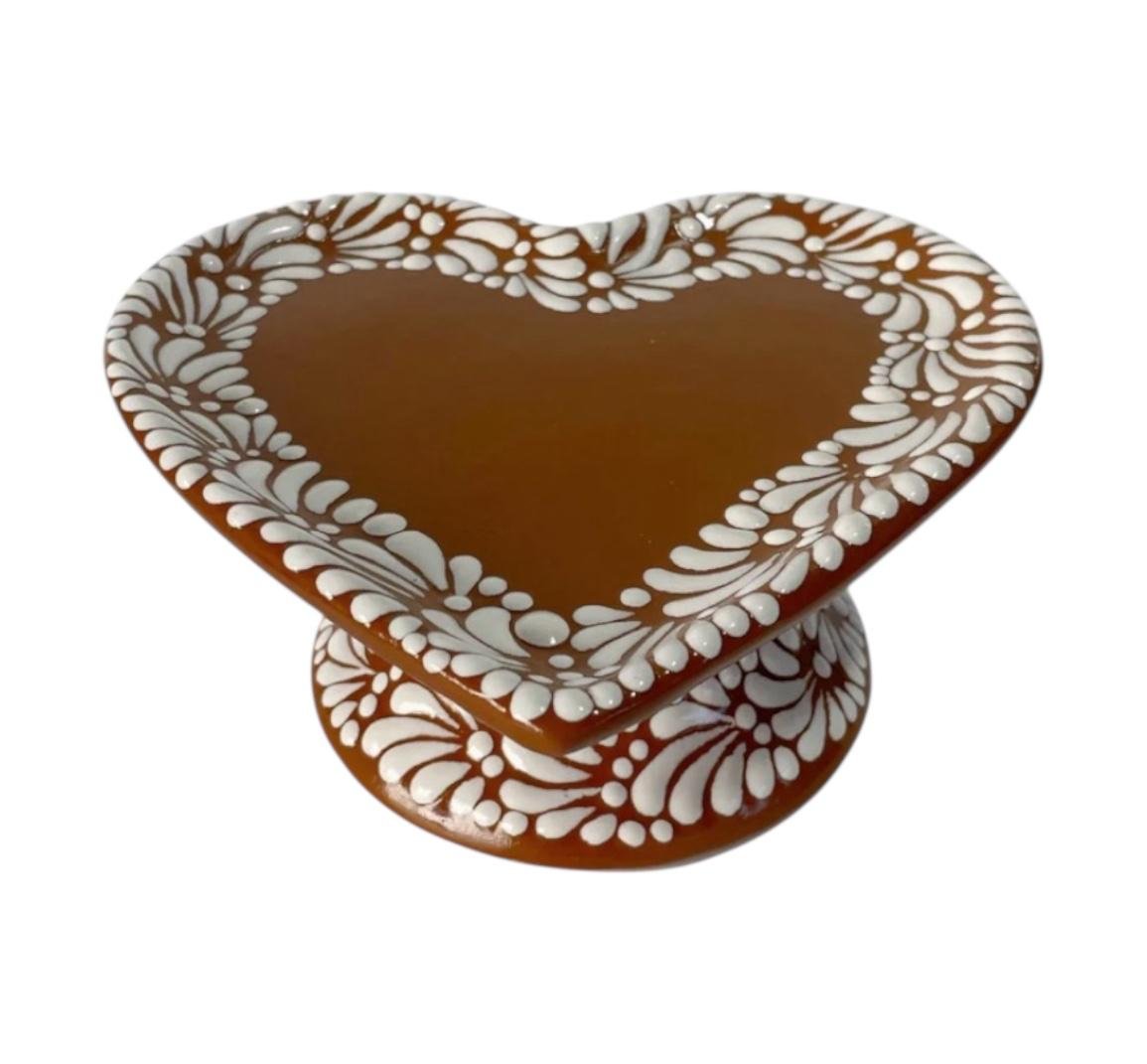 Base Para Pastel Forma De Corazon Grande Fondo Terracota Blanco Mik Centro Limpio - Imagen 2