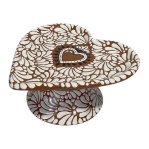 Base Para Pastel Forma De Corazon Grande Fondo Terracota Blanco Mik Corazon Sagrado