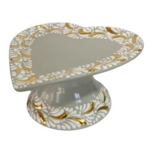 Base Para Pastel Forma De Corazon Grande Fondo Tadicional Blanco Mik Centro Limpio Destellos De Oro