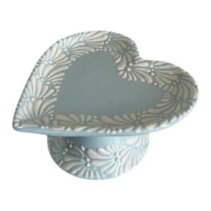 Base Para Pastel Forma De Corazon Grande Azul Baby Blanco Mik Centro Limpio