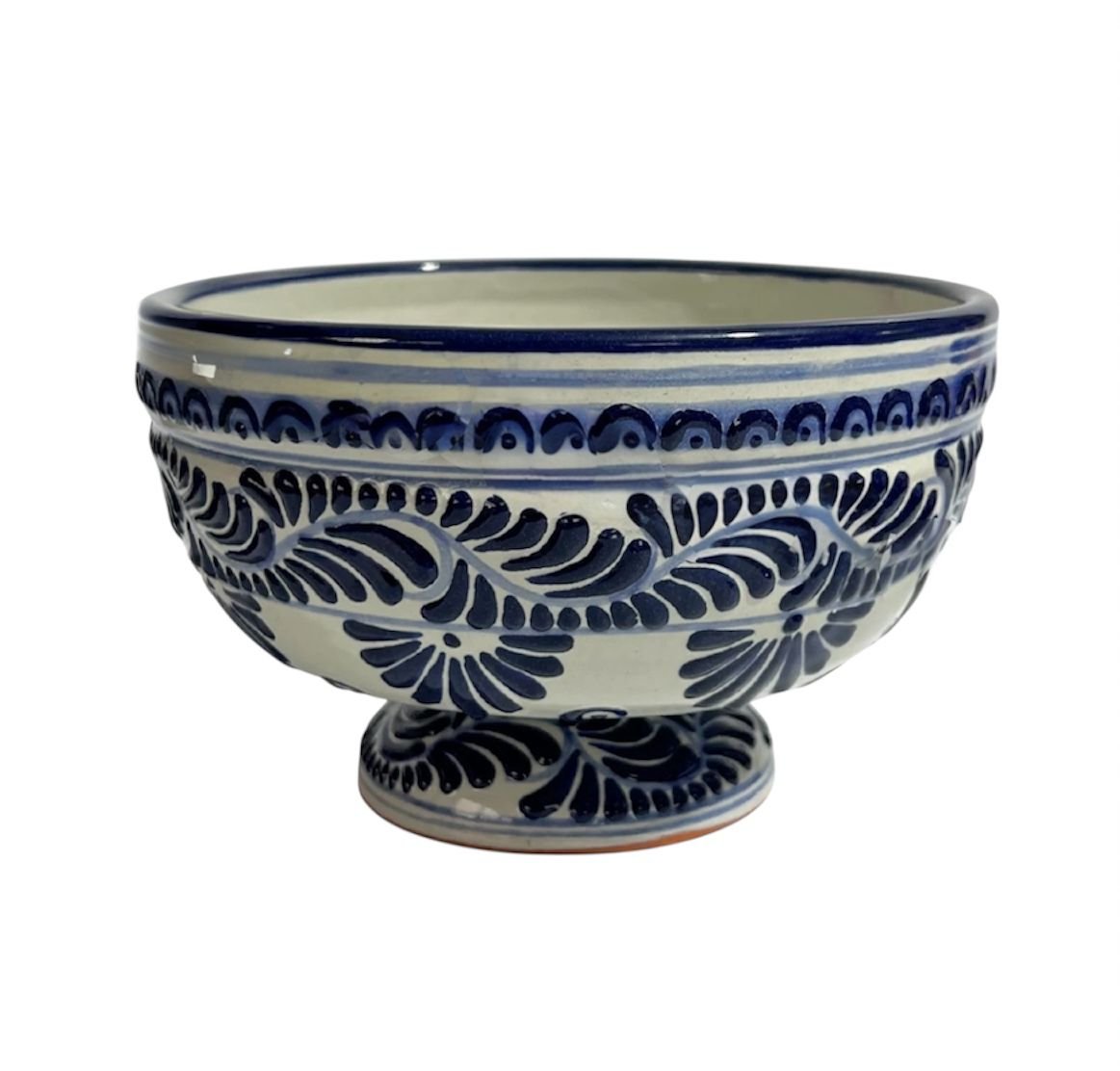 Base Floral Fondo Tradicional Azul Cenefa