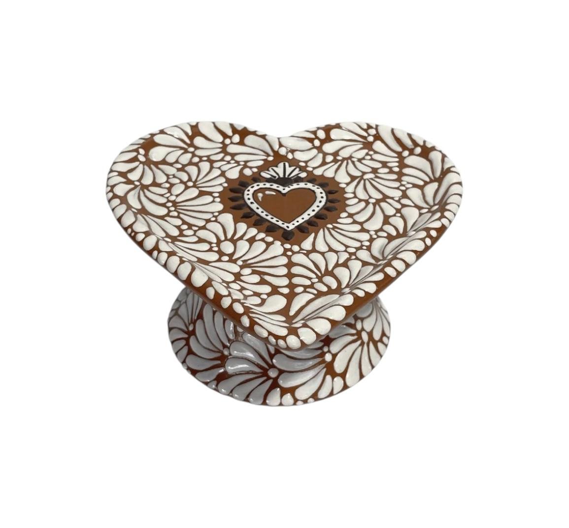 Base Para Pastel Forma De Corazon Chico Fondo Terracota Blanco Mik Corazon Sagrado - Imagen 2