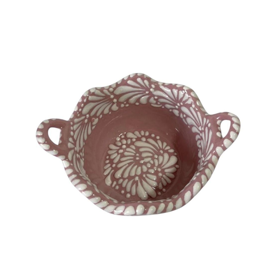 Cazuela Mediana Fondo Rosa Con Blanco Mik - Imagen 2