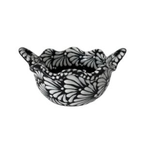 Cazuela Mediana Fondo Negro Con Blanco Mik