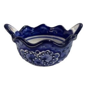 Cazuela Grande Fondo Blanco Con Azul Cobalto