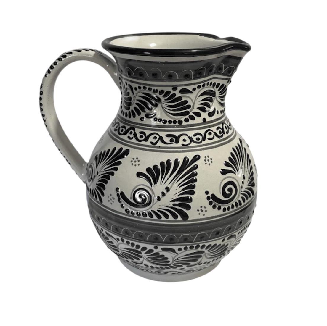 Jarra 25 Cm Fondo Tradicional Negro Cenefa