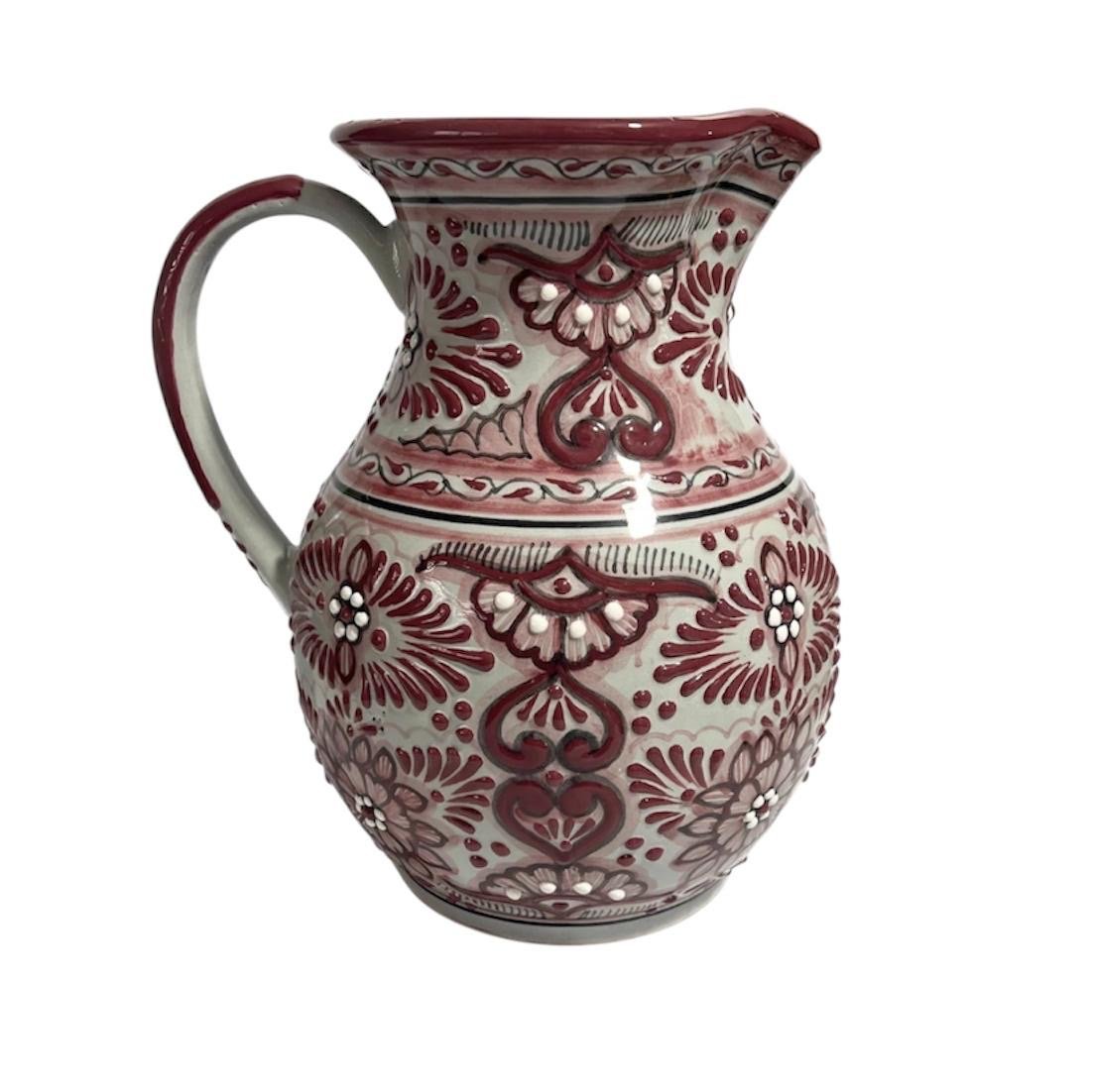 Jarra 25 Cm Fondo Tradicional Rojo Cenefa