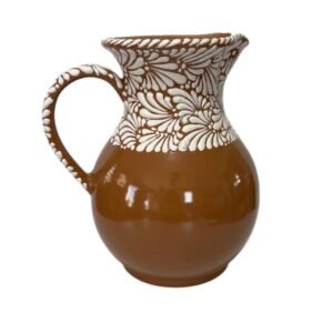 Jarra 25 Cm Fondo Terracota Blanco Mik