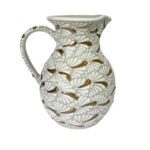 Jarra 25 Cm Fondo Tradicional Blanco Mik Destellos de Oro