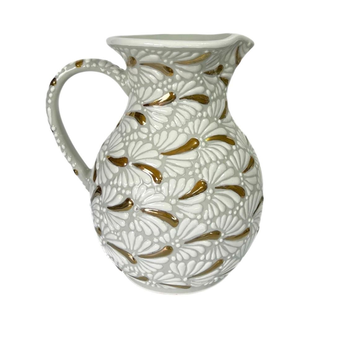 Jarra 25 Cm Fondo Tradicional Blanco Mik Destellos de Oro