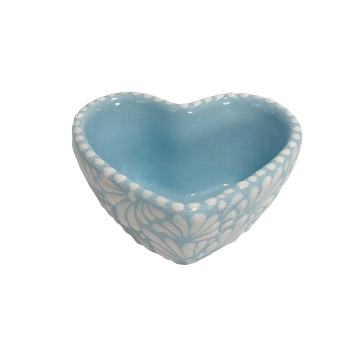 Tazon Forma de Corazon Fondo Baby Blue Con Blanco Mik