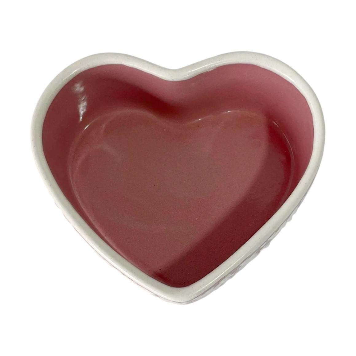 Tazon Forma de Corazon Grande Fondo Rosa Con Blanco Mik - Imagen 2