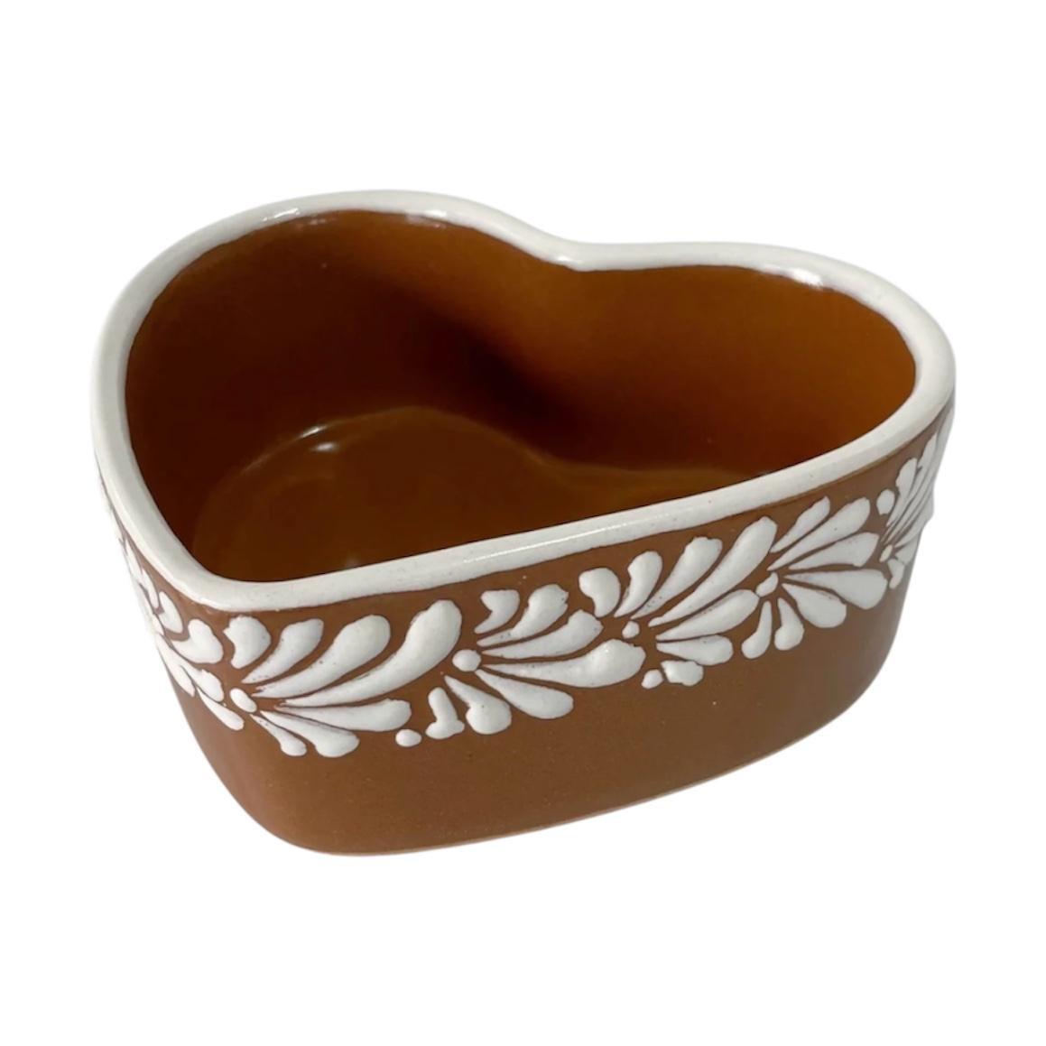 Tazon Forma de Corazon Grande Fondo Cafe Con Blanco Mik