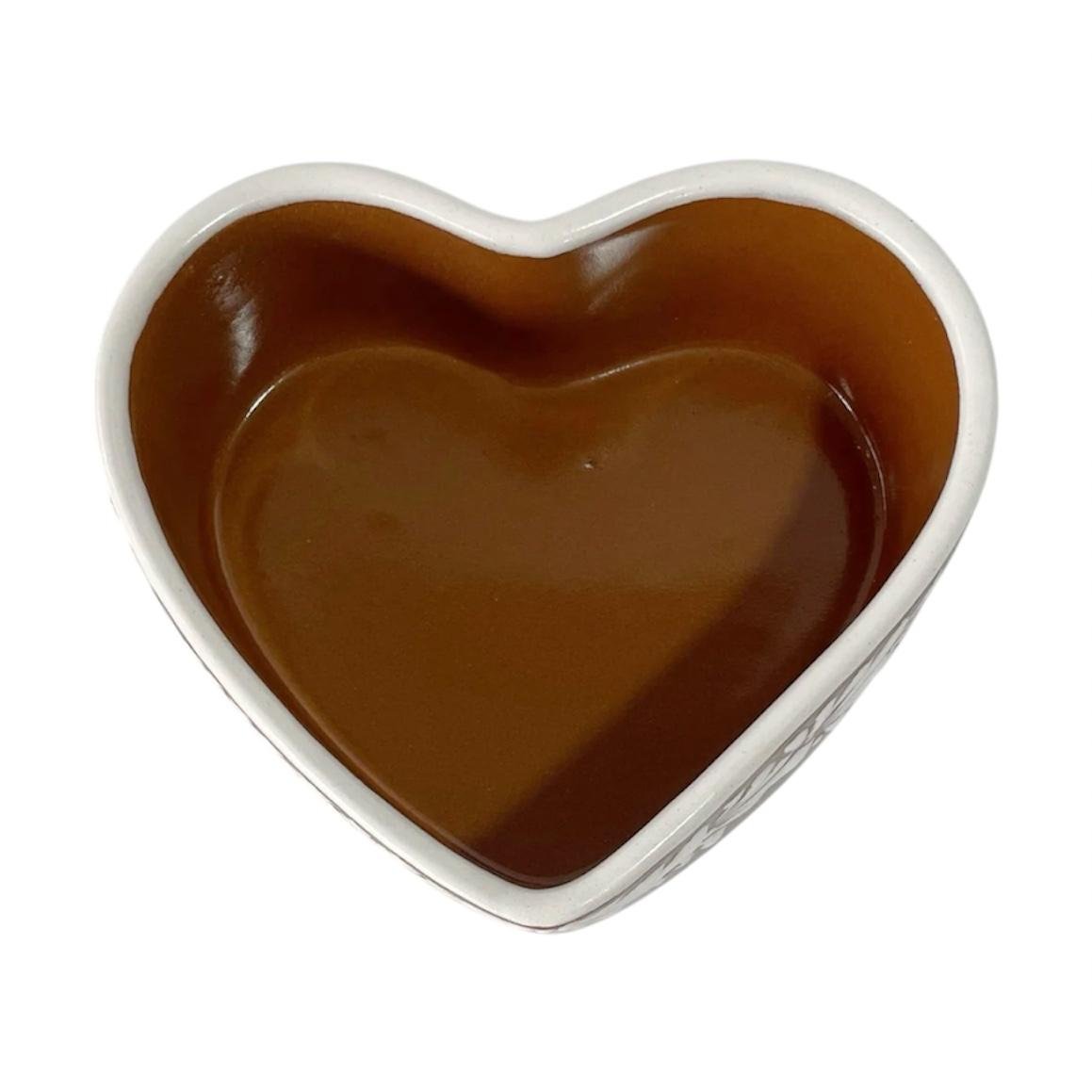 Tazon Forma de Corazon Grande Fondo Cafe Con Blanco Mik - Imagen 3