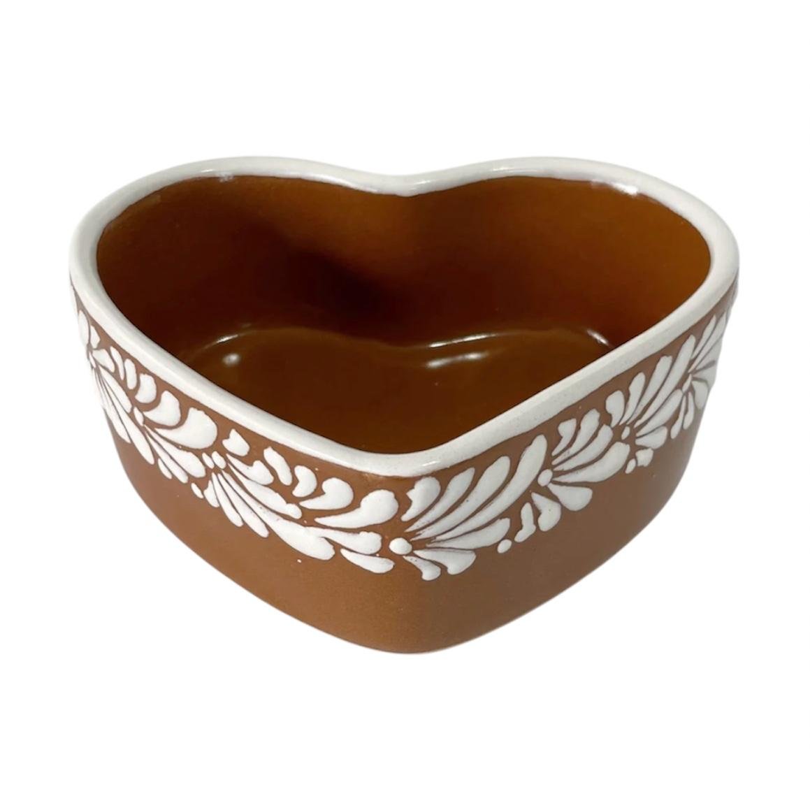 Tazon Forma de Corazon Grande Fondo Cafe Con Blanco Mik - Imagen 2