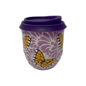 Termo Bolita Fondo Tradicional Morado Mik Con Mariposa Monarca
