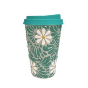 Termo 15 CM Fondo Tradicional Mik Azul Cielo Flores Blancas