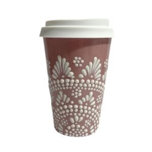 Termo 15 CM Fondo Rosa Mandala Blanco