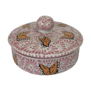 Tortillero Fondo Tradicional Con Rosa Mik Y Mariposas